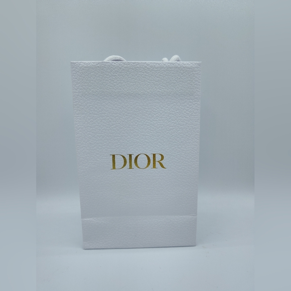 Dior 2022–2023 White Gold Mini Gift Bag Boutique Packaging Rope Handles Pristine